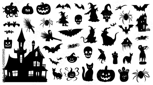 halloween icons set