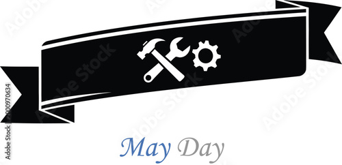mayday laborday vector icon gear graphic hammer banner tools