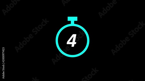 Simple clock icon motion graphic, time notification overlay for digital content.4k video