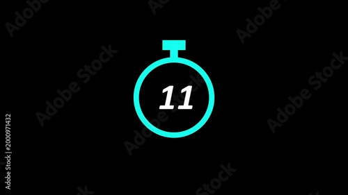 Simple clock icon motion graphic, time notification overlay for digital content.4k video