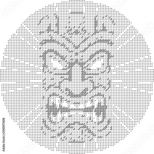 vintage hawaiian vector graphic tribal illustration idol tiki symbol polynesian retro ancient