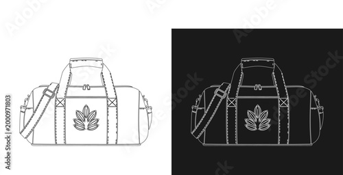 Architectural blueprint comparison white on black and black on white renderings