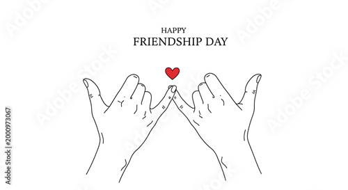 Two hands making a pinky promise for happy friendship day