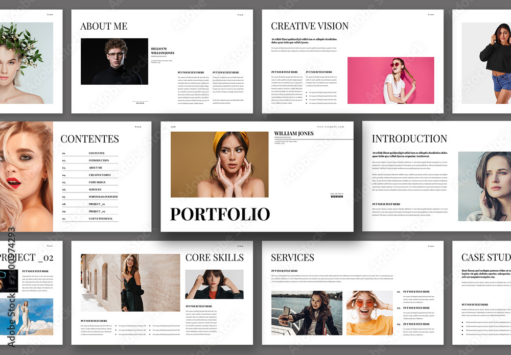 Podfolio Creative Portfolio Presentation Template Design Stock Template | Adobe ...