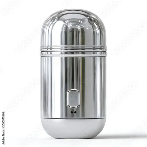 Obraz Luxury cosmetic cleanser bottle design featuring glossy white body metallic neck premium concept Images