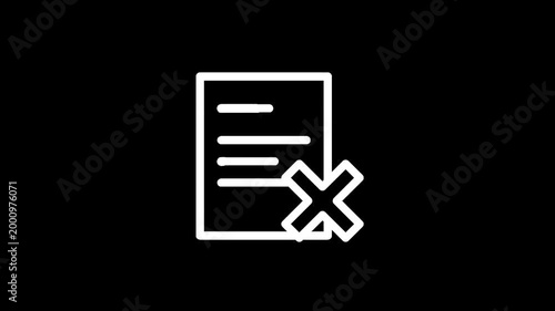 Document with a red cross icon indicating rejection or cancellation