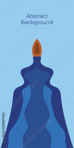 Minimal Blue Flame Shape Abstract Background