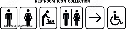 Flat design Restroom, toilet icons set