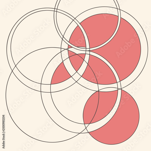 Geometric circles shapes overlapping