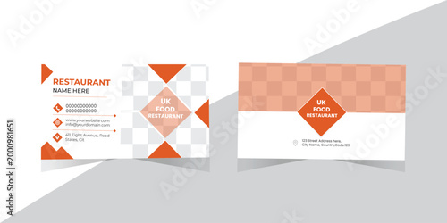 Modern Food Restaurant Business Card Layout Design