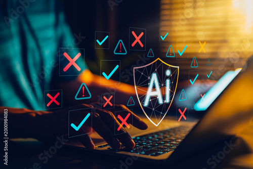Foto AI risk validation and trustworthy compliance control concept
