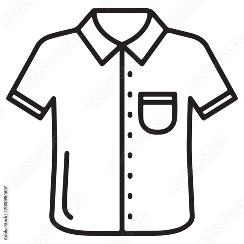 minimalist dress shirt line art vector icon flat design illustration