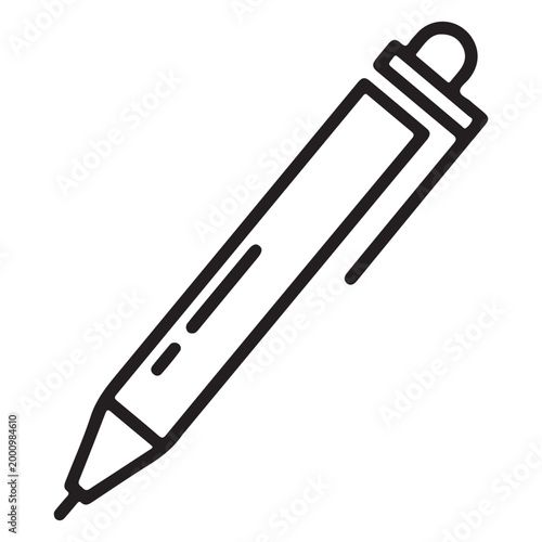 minimalist pen vector illustration, line art icon, flat design