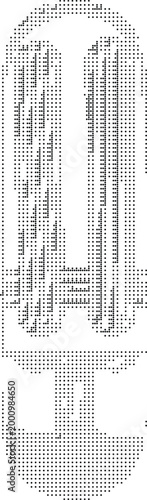 Retro Pixelated Halftone Anchor Vector Illustration Nautical Marine Icon Graphic