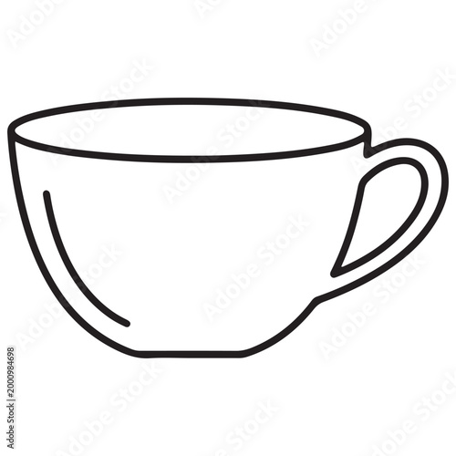 Minimalist line art coffee cup vector illustration
