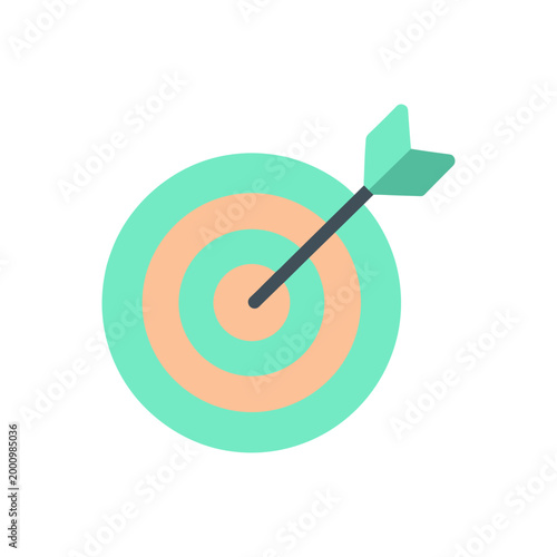 Arrow piercing the center of a colorful target symbolizing focus precision and success in goals