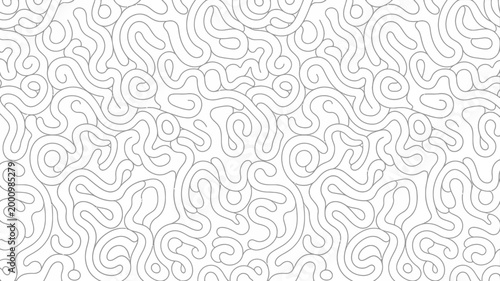 Abstract line pattern, seamless flowing wavy lines black and white organic design continuous line art background