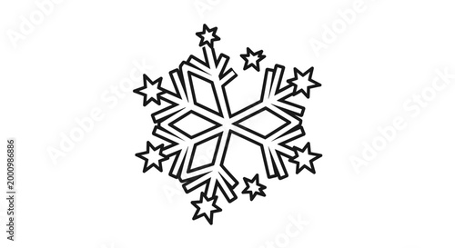 Snowflake pattern Design: A delicate and intricately designed snowflake illustration, symbolizing the unique beauty and ephemeral nature of winter.