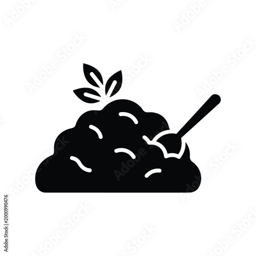 Traditional Mango Chutney Food Silhouette Vector Illustration
