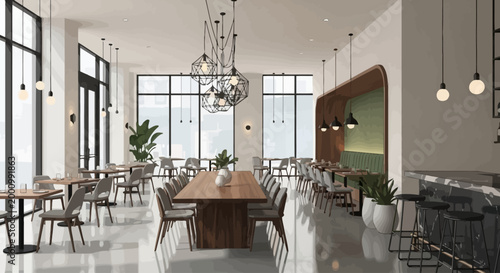 Modern Restaurant Interior with Contemporary Design