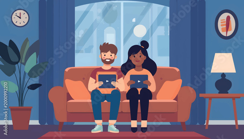 couple watching tv