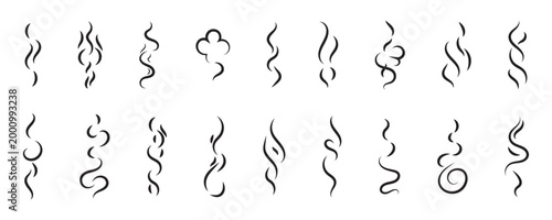 Smoke, aroma lines icon. Doodle Wavy Smoke lines symbol sketch style hand drawn