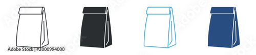 Paper bag icon set. packaging sack container. retail and takeaway concept. vector illustration.