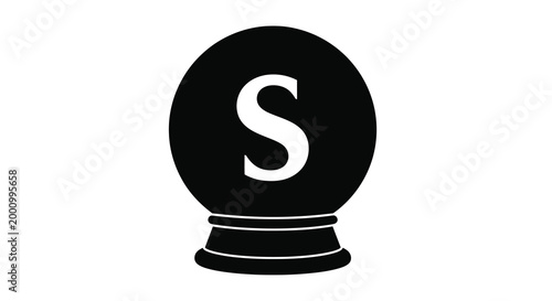 crystal ball with letter s isolated on white background high quality professional detailed modern elegant stylish clean crisp vibrant colorful