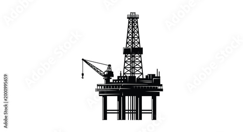oil rig silhouette on white background high quality professional detailed modern elegant stylish clean crisp vibrant colorful digital creative innovative