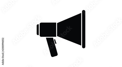 megaphone icon in black silhouette on white background high quality professional detailed modern elegant stylish clean crisp vibrant colorful digital