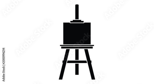 painting easel silhouette black and white isolated on white background high quality professional detailed modern elegant stylish clean crisp vibrant