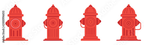 Red fire hydrant flat icon isolated, firefighting and emergency water access symbol, urban infrastructure concept, safety and fire protection icon, clean modern vector illustration for apps, signage, 