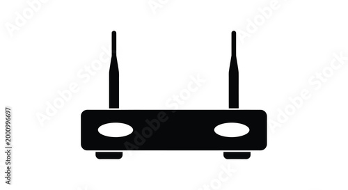 router icon with two antennas on white background high quality professional detailed modern elegant stylish clean crisp vibrant colorful digital