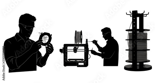 Telescope vintage astronomical observatory with antique brass tripod and a starry night sky backdrop