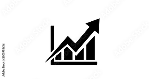 minimalist upward growth arrow through modern house icon for business success