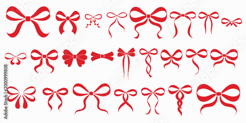 red bow collection on white background high quality professional detailed modern elegant