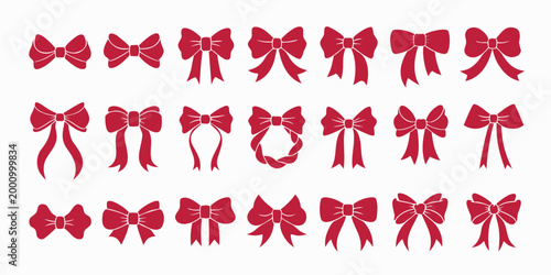 red bow silhouettes on white background high quality professional detailed modern elegant