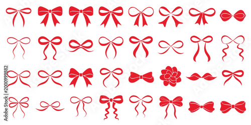 red bow collection on white background high quality professional detailed modern elegant