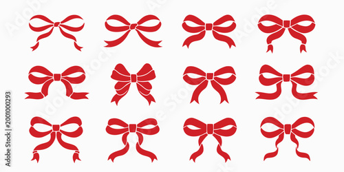 red bows collection on white background high quality professional detailed modern elegant