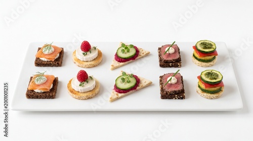 Minimalist Geometric Canape Set Modern Catering Design Food