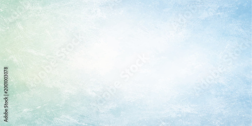 Light Blue and White Grunge Texture Background with Subtle Scratches and Distressed Paper Effect, Soft Pastel Blue and Mint Green Gradient with Pale Vignette Border for Creative Copy Space.