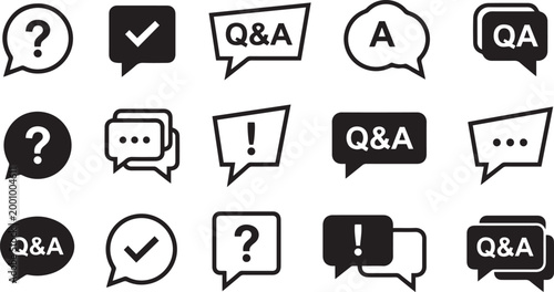 Communication vactor diverse speech bubble icons for questions answers and dialogue