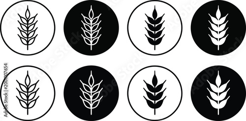Wheat icon. Durum wheat pasta label. Bakery logo. Healthy nourishment illustration. Cereal pictogram. Gluten sign.
