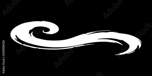 A seamless vector pattern featuring dynamic, smooth black brush strokes on a clean background. The strokes should form abstract, elegant swirls.