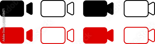 Video Camera and Movie Record Multi-Style Icon Set