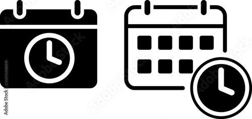 Calendar Schedule and Time Management Icon Set