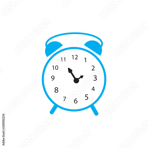 Bilde på lerret vector silhouette alarm clock design, classic and modern timepiece illustrations