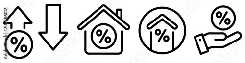 Foto mortgage rate icon set high low interest