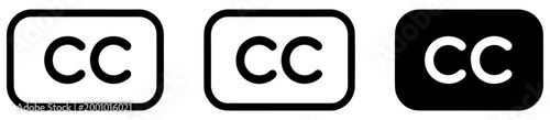 фотографія closed caption icon set subtitle symbol