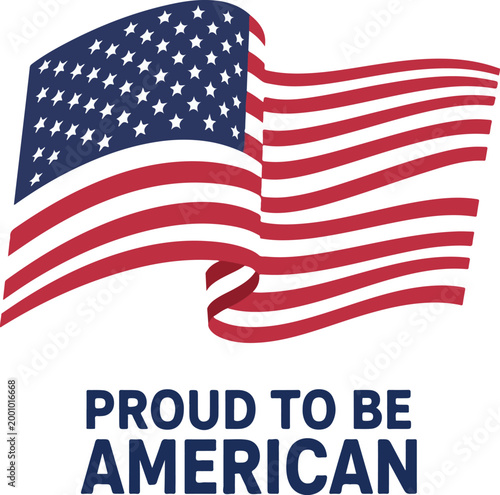 Proud to Be American SVG, USA Flag Patriotic Typography Design